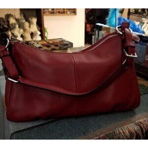 🆕Womens Wine Genuine Leather Shoulder Bag Top Handle Handbag Ladies Purses